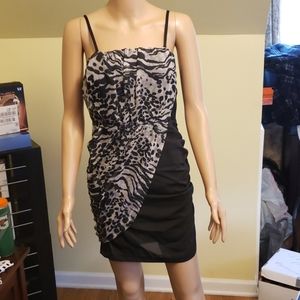 black with animal print dress.